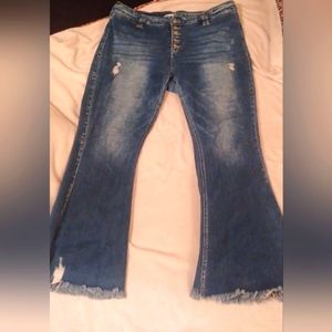 KanCan plus size high rise button fly